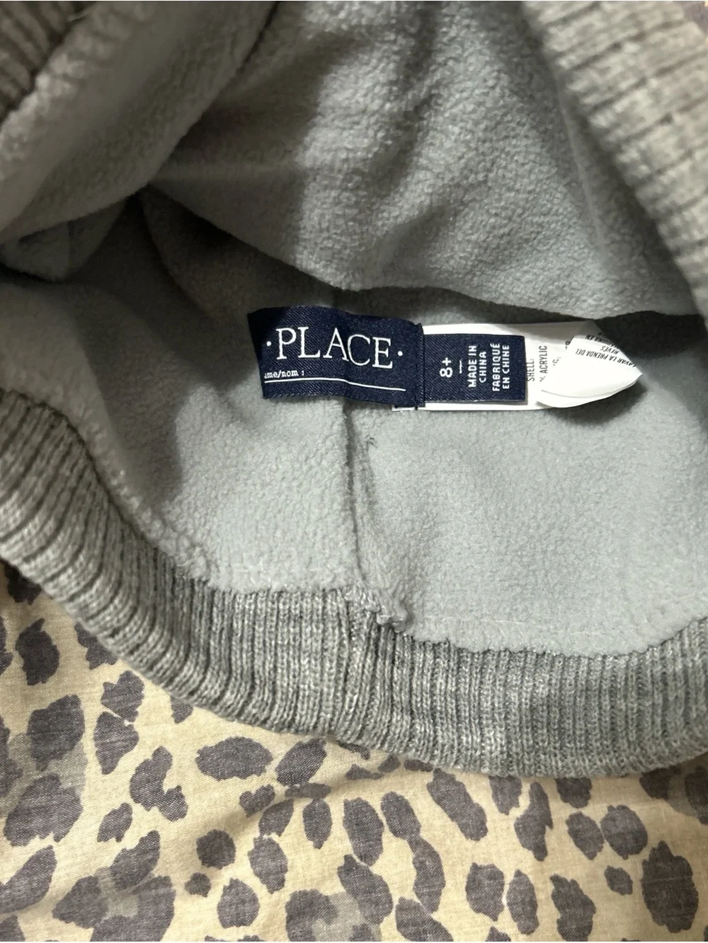 Place Gray and White Scenic Bear Knit Beanie